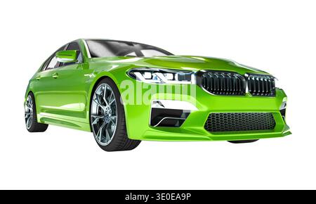 3D isolierter moderner Luxus-Sport-Limousine Stockfoto