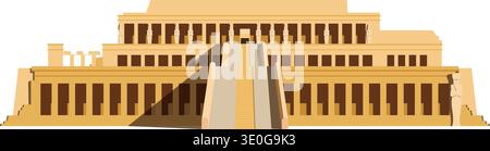 Hatschepsut-Tempel in Ägypten isoliert auf weißem Hintergrund Vektor-Illustration. Monuments and Landmarks Series Stock Vektor