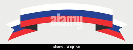 Flags of Russia – Symbol der flachen Kollektion. Russland Nationalflagge Set Form Variationen Vektor Symbol. Isolierter Aufkleber. Russland Flaggensymbol setzt Herz und Schild Stock Vektor