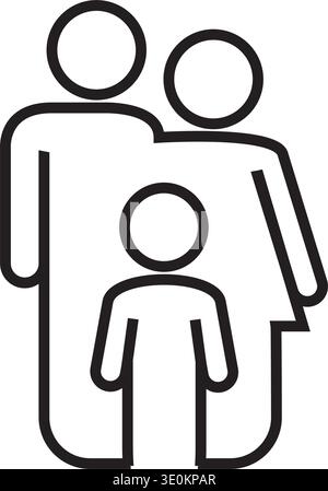 Symbole für Familienlinienversicherung und Familienschutz für Entwurfsprojekte Stock Vektor