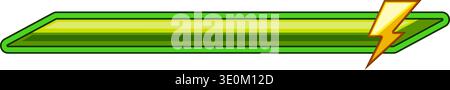 Green Energy Power Bar Gaming-Schnittstellenelement Stock Vektor