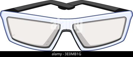Sicherheitsbrille mit weißem Rahmen zum Schutz der Augen des Arbeitnehmers Stock Vektor