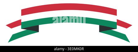 Flags of Hungary – Symbol der flachen Sammlung. Ungarn Nationalflagge Set Form Variationen Vektor Symbol. Isolierter Aufkleber. Vektorillustrationssatz Stock Vektor