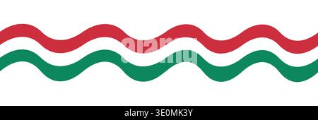 Flags of Hungary – Symbol der flachen Sammlung. Ungarn Nationalflagge Set Form Variationen Vektor Symbol. Isolierter Aufkleber. Vektorillustrationssatz Stock Vektor