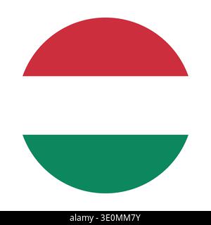 Flags of Hungary – Symbol der flachen Sammlung. Ungarn Nationalflagge Set Form Variationen Vektor Symbol. Isolierter Aufkleber. Vektorillustrationssatz Stock Vektor