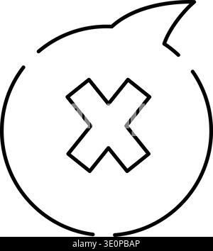 Das Symbol für die Meldung wird entfernt oder die Kommunikationsblase wird gelöscht Stock Vektor
