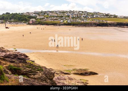 Polzeath und Polzeath Beach, Cornwall, Großbritannien Stockfoto