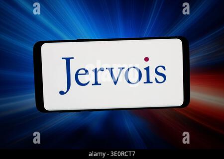 Stuttgart, Deutschland - 03-09-2026: In dieser Fotoabbildung ist das Logo des Bergbauunternehmens Jervois Global auf einem Smartphone zu sehen Stockfoto