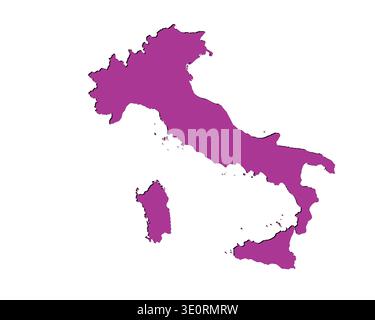 Karte von Italien, Schildersilhouette. Weltkarte Globe. Vektorillustration isoliert auf weißem Hintergrund. Europäischer Kontinent Stock Vektor