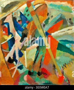 Wassily Kandinsky – der heilige Georg, 1911 russischer Expressionismus, Ölkühne Stockfoto