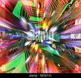 Quantencomputing, konzeptuelle Illustration. Stockfoto