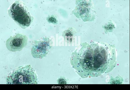 Mikroplastik im Wasser, Illustration. Stockfoto