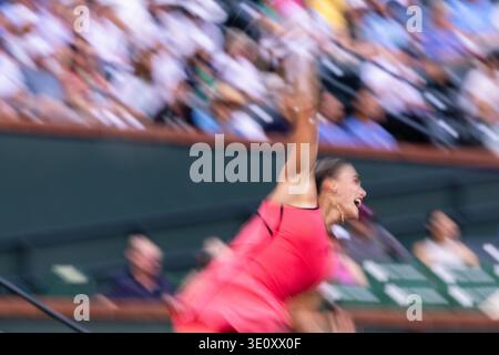 INDIAN WELLS, KALIFORNIEN - 13. MÄRZ: In ihrem Halbfinalspiel am 10. Tag während der BNP Paribas Open im Indian Wells Tennis Garden am 13. März 2026 in Indian Wells, Kalifornien. Quelle: Mauricio Paiz/Alamy Live News Stockfoto