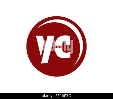 YC Sport Emblem oder Team Logo. Balllogo mit einer Kombination aus Anfangsbuchstaben Y und C für Bälle, Sportfirma, Training, Vereinsabzeichen. Vektor Stock Vektor