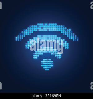 WLAN-Symbol im futuristischen Thema, konzeptuelles Dizeichen des abstrakten wlan-Emblems Stock Vektor