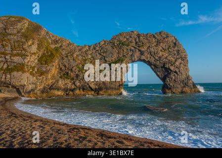 Durdle Door Beach in England. BILD Stockfoto