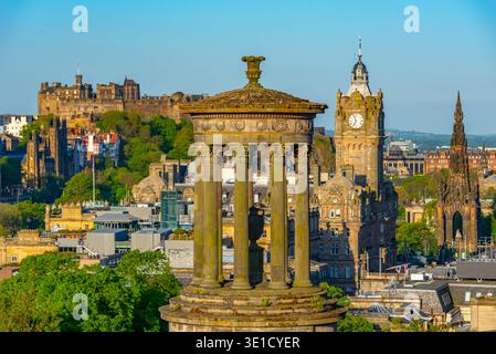 Panorama der Altstadt von Edinburgh von calton Hill, Schottland.BILD Stockfoto