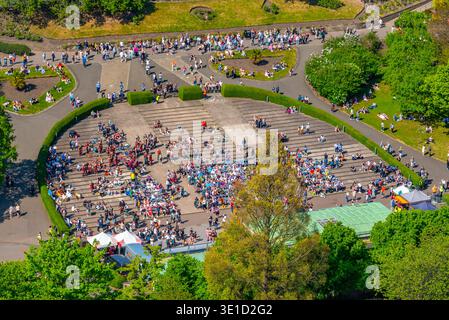 Luftaufnahme von Ross Bandstand in Edinburgh, Schottland. BILD Stockfoto