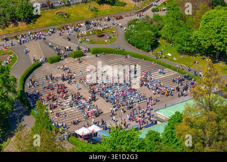 Luftaufnahme von Ross Bandstand in Edinburgh, Schottland. BILD Stockfoto