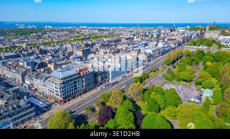 Panorama von Edinburgh vom Schloss, Schottland.BILD Stockfoto