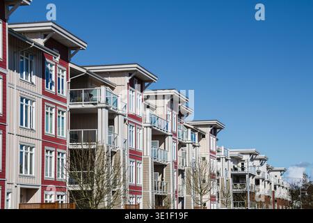 Moderne Appartementhäuser in Vancouver, British Columbia, Kanada. Stockfoto