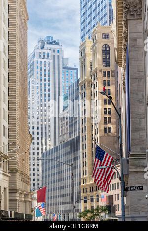 Direkt Über Die Wall St Manhattan Stockfoto
