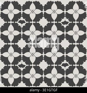 Nahtloses geometrisches Blumenmuster des Vektors Stockfoto