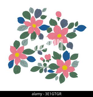Vektor-Blumenabbildung für gerahmte oder als grafisches Element Stockfoto