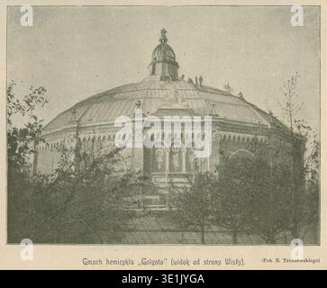 Troczewski war ein Fotograf, der Ende des 19. Jahrhunderts in Polen aktiv war. Das als Golgota bekannte Halbradgebäude war eine architektonische Struktur, die in Warschau während dieser Zeit dokumentiert wurde. Der Archivfotograf aus dem Jahr 1897 zeigt das Gebäude des Golgota-Hemicycle von der Weichsel aus gesehen. Stockfoto