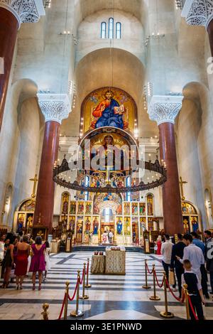 15. Juni 2024, Belgrad, Serbien: Innenansicht der Markuskirche im Zentrum von Belgrad, Serbien Stockfoto