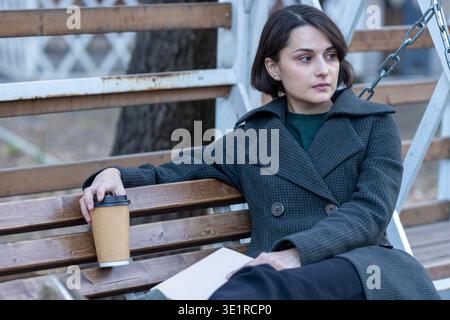 Nachdenkliche Kaffeepause Stockfoto