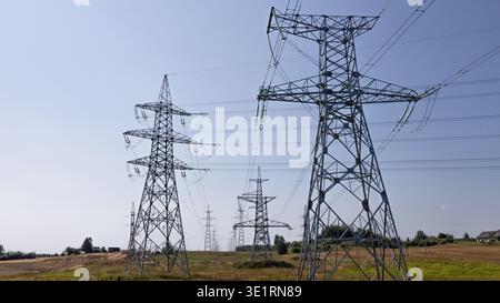 Hochspannungsmasten Stockfoto