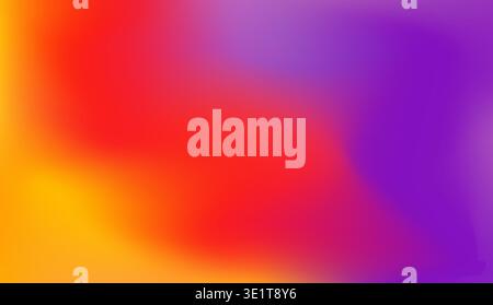 Abstrakter Hintergrund mit Gitterverlauf und leuchtenden Farben Rot Orange und Lila. Stock Vektor