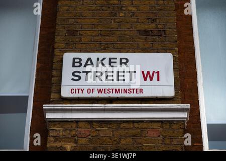 Baker Street-Schild im Zentrum von London Stockfoto