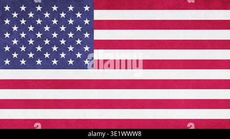 Amerikanische Flaggenfarben im Grunge-Textureffekt als Hintergrund- oder Designelement. Nationalflagge der USA. 4. juli Unabhängigkeitstag Konzept. Stockfoto