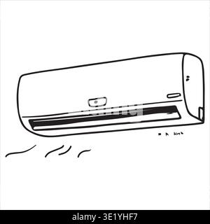 Wandmontierte Klimaanlage Doodle Vektor-Illustration Stock Vektor