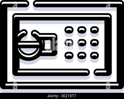 Elektronischer Sicherheitssafe zum Schutz von Wertsachen und Vermögen Stock Vektor