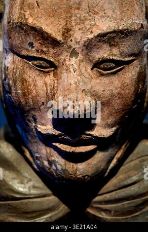 Nahaufnahme eines Terrakotta-Kriegers, Xi'an, China Stockfoto