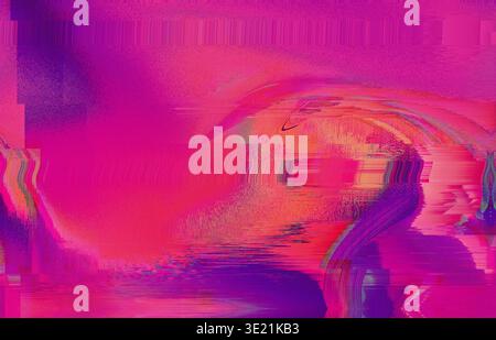 Glitchtextur Lila Pink Grainy Gradient Stockfoto