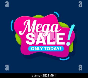 Mega Sale-Angebotsschild, Preisrabatt Sonderaktion Stock Vektor
