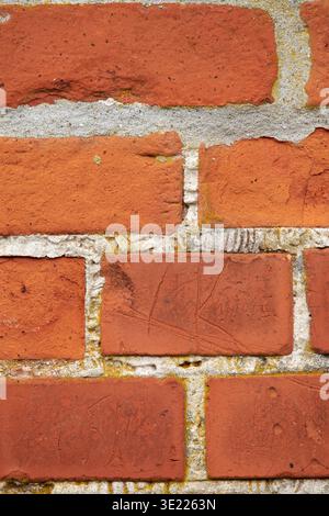 Architektur, Raum und Backstein mit Gebäudewand für Außenbereich, Stein und Wohnung. Fassade, Immobilien und Grundstücksstruktur mit Beton Stockfoto