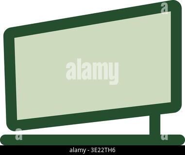 Klare Abbildung eines freistehenden rechteckigen Schilds mit leerem Display und stabilem Sockel. Stock Vektor
