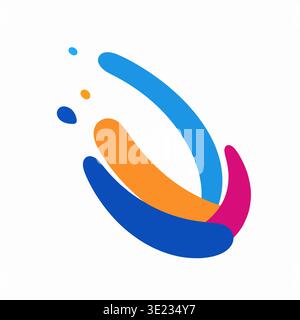 Eine klare und moderne flache Vektorgrafik einer farbenfrohen Flüssigkeitsexplosion mit dynamischen Kurven und auffälligen Formen, perfekt für künstlerische und kreative Konzepte. Stock Vektor
