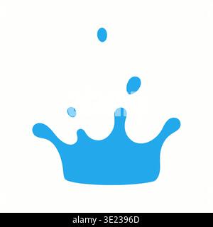 Dieses Bild zeigt einen einzigen, minimalistischen, flachen Vektor-Wasserspritzer mit klaren Linien und eine leuchtend blaue Farbpalette, isoliert auf weiß. USIN generiert Stock Vektor