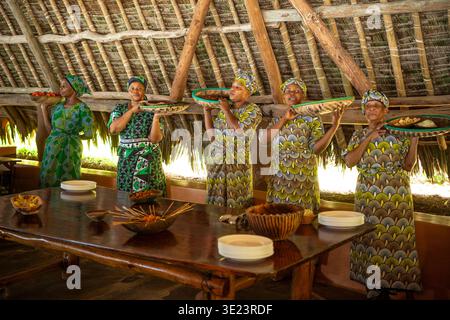 Mittagessen auf Wasini Island, Kenia Stockfoto