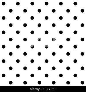 Nahtloses Muster mit schwarzen Punkten auf weißem Hintergrund. Das klare, minimalistische Design weist auf Struktur und Ordnung hin. Geeignet für Hintergründe Stoff, Texti Stock Vektor