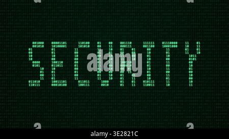 Security Binary Code Protection Concept auf Digital Matrix Hintergrund Stockfoto