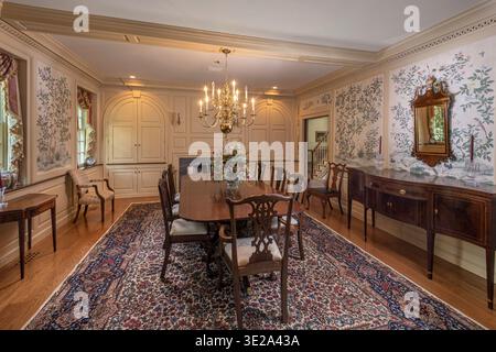 Speisesaal im Kolonialstil in einem Wohnhaus, Philadelphia Pennsylvania, USA Stockfoto