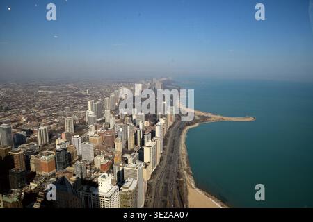 Nördliche Küste Chicagos von oben gesehen Stockfoto