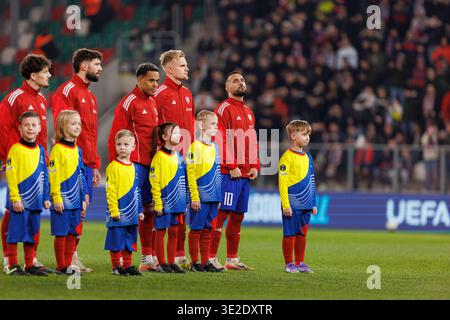 Spieler von Rakow Tschenstochau, die im Achtelfinale der UEFA Conference League zwischen den Teams von Rakow Tschenstochau und ACF Fiorentina (Ernest Kolodzi) zu sehen waren Stockfoto